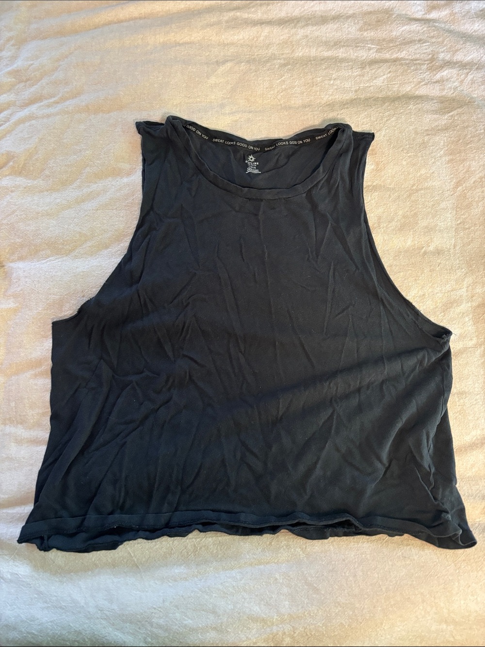 Black Muscle Sleeveless Crop Tank Top
